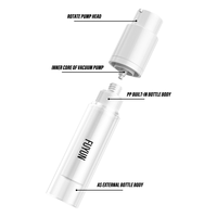 Flacon Pompe Airless Cosmétique Luxe Personnalisé 15ml/30ml/50ml Blanc en Plastique Biodégradable pour Sérum Soin de la Peau, Shampooing, Masque Facial