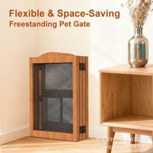 Enclos pliable en bois pour animaux de compagnie, clôture intérieure pour chiens et chats, taille moyenne, design rectangulaire solide - Product Image 3