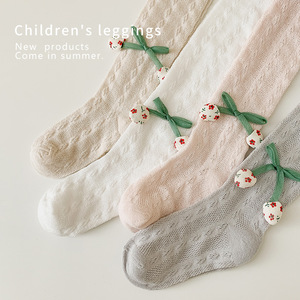 Collant Estivi in Rete Sottile di Cotone per Bambine 6-12 Mesi, Leggings Traspiranti a Rete per Bambini - Product Image 3