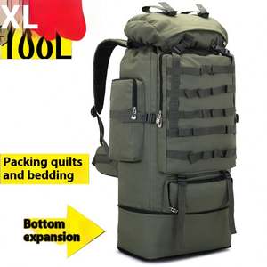Men's and Women's 100L Outdoor Backpack with Camouflage Design <b>Large</b> Capacity Zipper Closure for <b>Tent</b> Camping Hiking Travel - Product Image 6