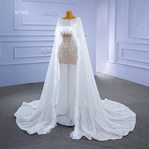 Váy Cưới Ren Đính Cườm Pha Lê Quyến Rũ Thời Trang Cô Dâu Vải Tuyn RSM67305 Tùy Chỉnh Nhãn Hiệu Jancember RSM67305 - Product Image 3