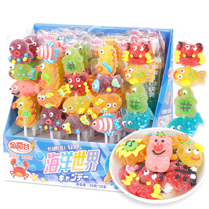 Bán Buôn 50G Đầy Màu Sắc Biển Thế Giới Xiên Gummy Trái Cây Trái Cây Flavours Màu Kẹo Ngọt Ngào - Product Image 1
