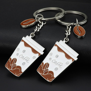 Porte-clés personnalisé en alliage de zinc, mignon, pour les boutiques de thé au lait, les cafés, cadeaux promotionnels, personnalisation - Product Image 1
