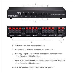 KYYSLB – amplificateur de haut-parleur Audio stéréo professionnel à Six voies, comparateur, sélecteur bidirectionnel, commutateur de sélection - Product Image 2