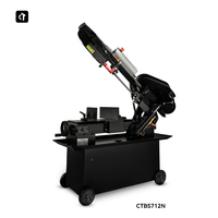 Scie à ruban à onglet réglable 0-45 degrés pour la découpe des métaux 750W 380V Scie à ruban horizontale pour la découpe des métaux CTBS712N