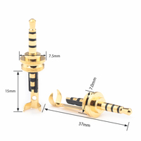 Adaptateur Audio Métallique Plaqué Or 2.5mm 4 Pôles Hifi 2.5 Jack Plug pour DIY Écouteur Casque Accessoires & Pièces