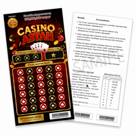 Cartes de jeu à gratter personnalisées avec numéro porte-bonheur, impression couleur à chaud, données variables, thème personnalisé, billets de loterie instantanée