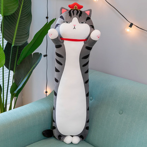 Peluche chat impérial mignon de dessin animé, cylindrique et longue, grande taille, adorable coussin de lit et de canapé, poupée chaton, cadeau pour enfants - Product Image 6