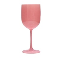 Usine en gros 480ml 16oz gobelets à vin en plastique noir avec jante en or flûtes à champagne de mariage verres à vin en plastique