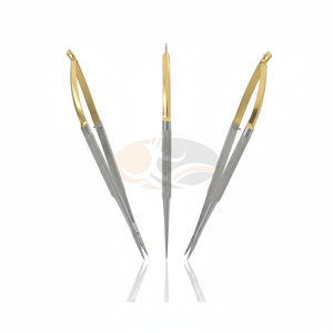 Juego de Instrumentos Médicos de Acero Inoxidable para Microcirugía Castroviejo Dorado, 3 Portaagujas, Suturador, Micro Tijeras - Product Image 1