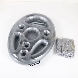 Seau à glace gonflable en PVC gris de 70 cm avec 8 supports pour bain à remous, utilisation en extérieur, fabriqué en Chine, logo personnalisé - Product Image 1