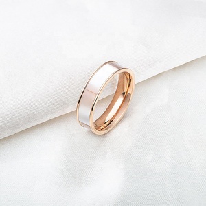 Delicato matrimonio fidanzamento Festival regalo in acciaio inox Shell intarsio <span class=keywords><strong>anello</strong></span> <span class=keywords><strong>festa</strong></span> <span class=keywords><strong>della</strong></span> <span class=keywords><strong>mamma</strong></span> regali Shopping - Product Image 5