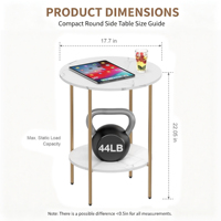 Table basse ronde de luxe en fer forgé européen durable pour hôtel avec rangement central