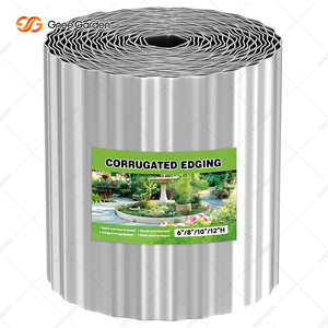 10"*50' Silver No-Dig Cold Rolled Sheet Steel Landscape Edging Decorative Adirondack Wood-Look Garden Border - Product Image 2