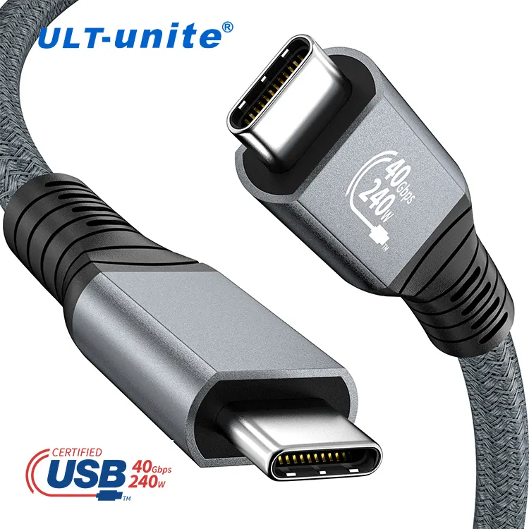 ULT-unite 0.2m 1m 2m usb4 Gen3 Type C to Type Thunder 4 Thunder 3 PD 3.0 mobile phone fast charging 100W 240W usb4 40gbps cable