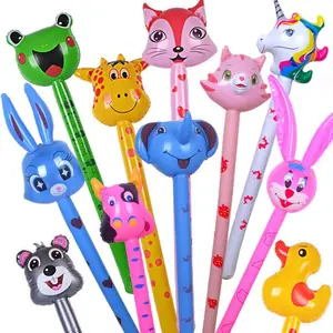 Grosir kustom hewan tiup tongkat jerapah PVC anak-anak hewan tiup mainan bayi tiup