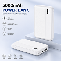 Batterie externe portable mini 5000 mAh à charge rapide pour téléphone portable, vente en gros d'usine, logo personnalisé, fournisseur OEM ODM