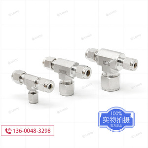 Raccord en T réducteur LANTO By-Lok en acier inoxydable 316L pour circuit hydraulique pneumatique haute pression - Product Image 2