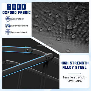 Chariot pliant 2-en-1 grand format pour pique-nique et voyage en extérieur, lit de camping et fourgonnette de camping pliables à double usage pour le rangement - Product Image 4