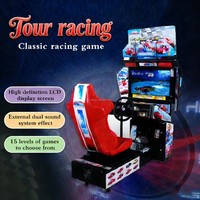 Simulateur de course d'arcade, construction métallique, accepteur de pièces/billets, détection de mouvement, écran LCD 32 pouces, intérieur, anglais