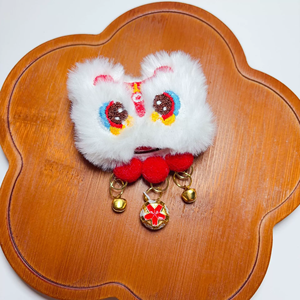 Lindo Broche Colgante de Peluche con Diseño de León Danzante <span class=keywords><strong>Yingbao</strong></span>, Muñeco de León de Peluche, Pin, Accesorio Decorativo para Mochila - Product Image 4