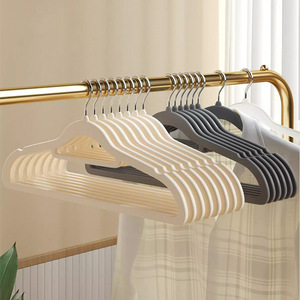 Velvet Clothes <b>Hanger</b> Non Slip Hook Type Rectangle Shape Clothing <b>Organizer</b> For Wardrobe <b>Storage</b> Home Use - Product Image 1