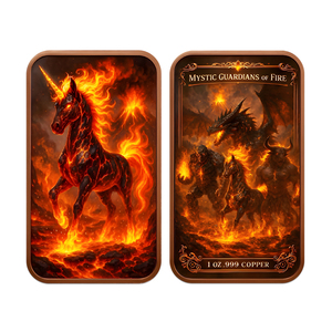 Minotaur Dragon <span class=keywords><strong>Golem</strong></span> Fire Unicorn Juego de Barras de Cobre Puro de 1 oz con Lingote de Oro para Coleccionistas - Product Image 3