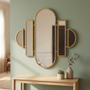 Royal Gold Iron Vanity <b>Mirror</b> Decorative Wall Mounted Lighted Adjustable <b>Mirror</b> for Home Modern Design Birthday Trending - I H C - Product Image 3