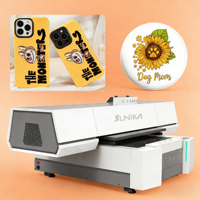 Printer UV Flatbed Berkualitas Tinggi 6090 60x90cm 6 Warna untuk Kepala Cetak I3200 Bahan Flex Telur Kulit Telur Kertas Dinding