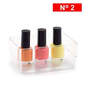 Plastic Storage Box Organizer For Nail Polish Bottles Clear Acrylic Tray With Dividers Makeup Storage Solution N2 - Product Image 3