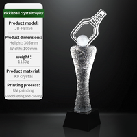 Trophée K9 en cristal transparent avec logo personnalisé Trophées Pickleball en cristal de qualité supérieure avec bases en cristal de qualité supérieure pour événement