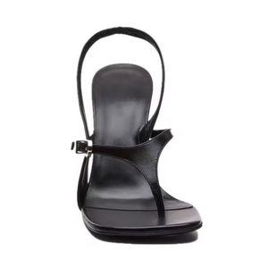 Nouvelles Sandales à Talons Aiguilles de Luxe pour Femmes 2025 – Chaussures Habillées Sexy en Cuir Noir avec Bride Fine et Légères - Product Image 3