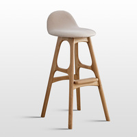 Chaise haute classique en bois massif, tabouret de bar en bois, tabouret de bar à hauteur de comptoir avec repose-pieds pour cuisine, bar, maison