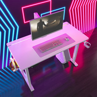 Nouvelle Table de Gaming Ergonomique Pliable 2026 avec Éclairage LED RGB, Surface en Fibre de Carbone, Hauteur Réglable, Moteur Unique 2 Étages, Blanche