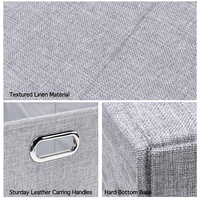 Grands Paniers De Rangement Placard Bacs avec Étiquettes, 3 Organisateur Paniers Bacs pour Étagères, Pliable Tissu Organisateur Bacs avec Poignées