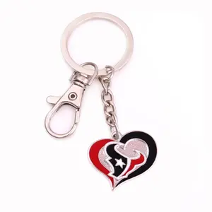 Hot Sale 2024 Fashion American Football Wear 32 Teams Football Keychain Heart Sports Series Pendant Key Chain