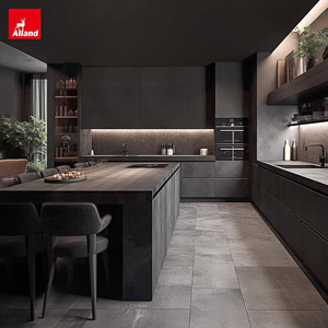 Meubles AllandCabinet, armoire de cuisine en bois massif, armoire de cuisine moderne laquée, grande île de cuisine pour la maison de <span class=keywords><strong>Chicago</strong></span> - Product Image 2