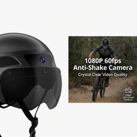 Casques intelligents à IA avec feu arrière Commande vocale Caméra 1080P 60FPS Oreillettes amovibles pour vélo/cyclisme/moto Étanche