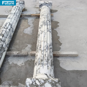 Revestimiento de pilar de columna Roma de mármol blanco Arabescato interior moderno de lujo personalizado para proyecto de decoración de vestíbulo de Villa Hotel - Product Image 2