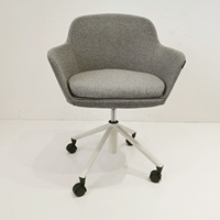 Chaise de bureau pivotante GS-G1860 moderne, réglable, grise, confortable, en tissu, avec base à 4 étoiles, mouvements silencieux, certifiée BIFMA, pour hôtel et appartement