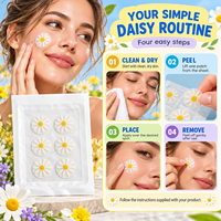 Plester Jerawat Hidrokoloid Bunga Daisy Tahan Air, Plester Jerawat Cantik Bermotif Bunga, Penutup Jerawat, Penyembuh Noda