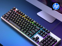 Clavier rond HP K500Y 104 touches USB rétroéclairage arc-en-ciel étanche panneau métallique clavier de jeu