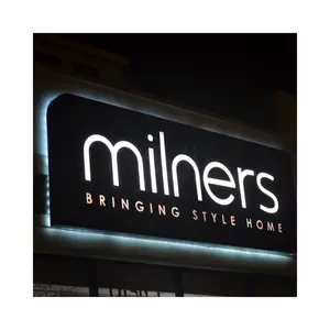 Company LOGO Outdoor Wall Mounted Buildings 3D Illuminated Acrylic Letters LED Back Illuminated Channel Letters