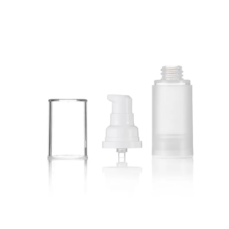 בקבוק אוויר ללא אוויר קוסמטי לטיפוח העור הדפסת מסך קוסמטית יוקרתית מפלסטיק באיכות גבוהה