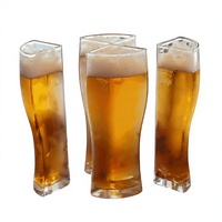 Ensemble de verres à vin et à bière en plastique transparent réutilisable de qualité alimentaire sans BPA, incassable, 1L