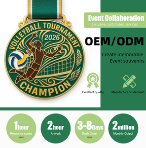 Médailles sportives personnalisées en gros 3D 2D pour volleyball, football, pickleball, avec logo émaillé, pour course à pied, gymnastique, karaté, judo, en métal - Product Image 6