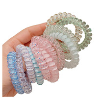 Élastique à cheveux polyvalent en résine plastique de haute qualité, style coréen, à pois raisin et noix de coco, haute élasticité, avec anneau de téléphone intégré