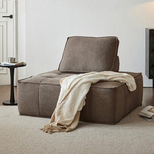 Divano Modulare Quadrato dal Design Moderno con Cuscini Multifunzionali per Spazi Piccoli, Soggiorno e Camera da Letto, Divano in Tessuto Compresso Interamente in Spugna - Product Image 2