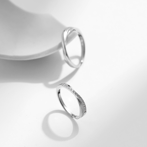 Rắn 925 Sterling Bạc Dòng Twining Lãng Mạn Có Thể Điều Chỉnh Cổ Điển Cưới Engagement Zirconia Vài Nhẫn Cho Phụ Nữ Người Đàn Ông - Product Image 4