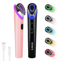Appareil de massage des yeux portable, vibrations et LED rouge et bleue, soin ionique de la peau, masseur facial sous les yeux, masseur électrique pour les yeux, baguette de massage